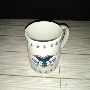 Shaddy Vintage Ceramic Hand Painted Engraved Coffee Tea Mug Piggy Love Graphic